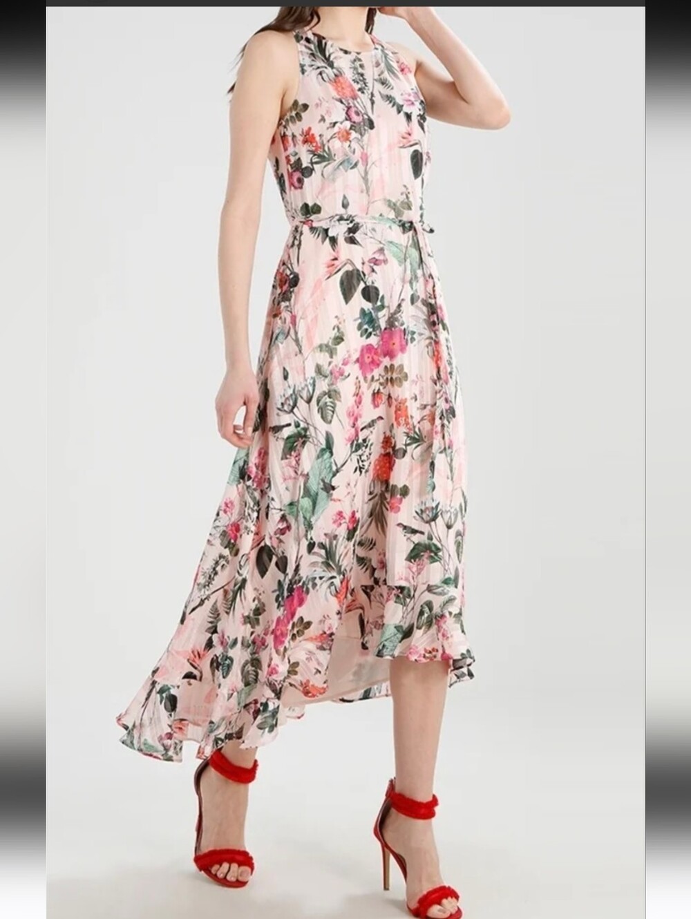 Banana Republic Light Pink Floral High-Low Dress